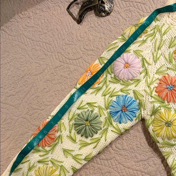 VINTAGE WOOL Floral Embroidered Women's Cardigan - Picture 8 of 8